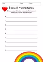 Vista previa - Unidades / Secuencias / Situaciones de Aprendizaje - Alemán Was bedeutet es, bisexuell zu sein? Schreibimpulse, Akrostichon + Plakat Poster Reflexion - página 2