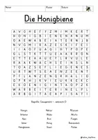 Vista previa - Juegos / Gamificación - Alemán Die Honigbiene Suchsel Buchstabengitter 4 Versionen Biene Sachunterricht Deutsch - página 2