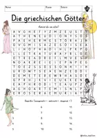 Vista previa - Juegos / Gamificación - Alemán Griechische Götter Suchsel Buchstabengitter Antike differenziert - página 3