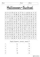 Vista previa - Juegos / Gamificación - Alemán Halloween Suchsel / Buchstabengitter vierfach differenziert - página 3