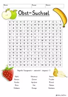 Vista previa - Juegos / Gamificación - Alemán Obst Suchsel Buchstabengitter gesunde Ernährung (12 Varianten) - Portada