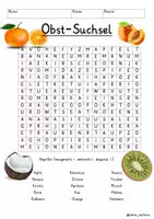 Vista previa - Juegos / Gamificación - Alemán Obst Suchsel Buchstabengitter gesunde Ernährung (12 Varianten) - página 2