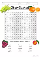 Vista previa - Juegos / Gamificación - Alemán Obst Suchsel Buchstabengitter gesunde Ernährung (12 Varianten) - página 3
