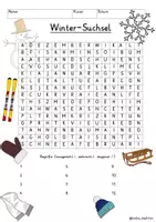 Vista previa - Unidades / Secuencias / Situaciones de Aprendizaje - Alemán Winter Suchsel Buchstabengitter (6 Versionen) - página 1