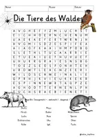 Vista previa - Unidades / Secuencias / Situaciones de Aprendizaje - Alemán Tiere des Waldes Suchsel Buchstabengitter 4 Versionen Sachunterricht Wald - Portada