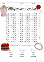 Vista previa - Juegos / Gamificación - Alemán Süßigkeiten Suchsel Buchstabengitter gesunde Ernährung (12 Varianten) - página 3