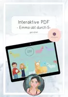 Vorschau - Stationenlernen - Emma übt durch 5 - interaktive PDF zum Einmaleins - Deckblatt