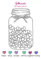 Vorschau - Arbeitsblätter - Februar Moodtracker 💕 - Deckblatt