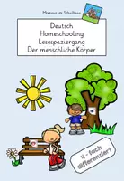Vorschau - Arbeitsblätter - Lesespaziergang Der menschliche Körper (4-fach differenziert) #homeschooling - Deckblatt