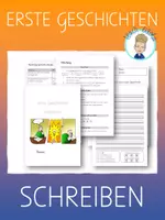 Vorschau - Arbeitsblätter - Erste Geschichten schreiben inkl. Lernkontrolle und Beurteilungsbogen (Vorlage editierbar) - Deckblatt