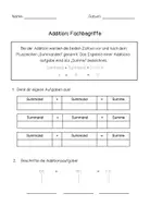 Vorschau - Arbeitsblätter - Addition - Die Fachbegriffe der vier Grundrechenarten - Seite 3