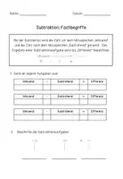 Vorschau - Arbeitsblätter - Subtraktion - Die Fachbegriffe der vier Grundrechenarten - Seite 3