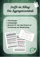 Vorschau - Arbeitsblätter - Aggregatzustände erarbeiten und Temperaturkurve zeichnen - Deckblatt