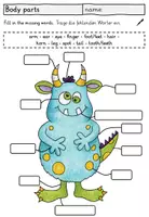 Vorschau - Arbeitsblätter - Monsters: colours and body parts - worksheets/Arbeitsblätter "Body parts" - Seite 3