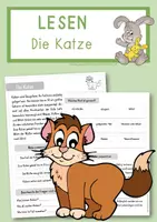 Vorschau - Arbeitsblätter - Leseverständnis Katze - Kopiervorlagen - Deckblatt