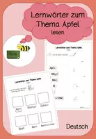 Vorschau - Arbeitsblätter - Lernwörter zum Thema Apfel lesen - Deckblatt