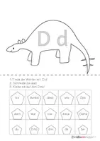 Vorschau - Arbeitsblätter - Deutsch: D d erkennen - Dinosaurier - Seite 1