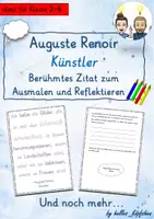 Vorschau - Unterrichtsreihen - Künstler und ihre Kunstwerke Zitate zum Ausmalen, Reflektieren und Diskutieren Kunst Grundschule/Unterstufe - Seite 1