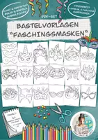 Vorschau - Mal- und Bastelvorlagen - Bastelvorlagen "Faschingsmasken" Ausmalbilder Karneval - Deckblatt