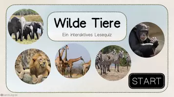 Vorschau - Interaktives Material - Interaktive PDF - Lesequiz Wilde Tiere (ab Klasse 2) - Seite 3