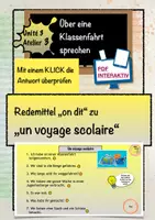 Vorschau - Interaktives Material - "Un voyage scolaire" - Redemittel zum Thema Klassenfahrt - Deckblatt