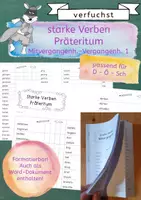 Vorschau - Arbeitsblätter - starke Verben - Klappheft - Präteritum, Mitvergangenheit, 1. Vergangenh. üben - Deckblatt
