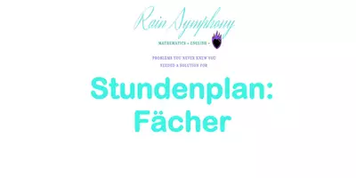 Vorschau - Anderer Materialtyp - Stundenplan: Fächer zum Laminieren - Deckblatt