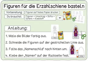 Vorschau - Mal- und Bastelvorlagen - Weihnachtsgeschichte - Figuren für die Erzählschiene - Seite 1