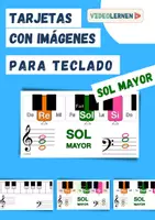 Vista previa - Decoración del aula - Musica 🎶 Tarjetas con imágenes para teclado 🎹 SOL MAYOR - Portada