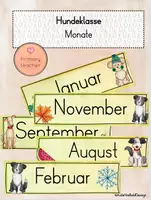 Vorschau - Präsentationen/Tafelbilder - Monate - Tafelmaterial - Hundeklasse/ Hund - Deckblatt