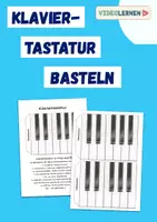 Vorschau - Mal- und Bastelvorlagen - Musik 🎶 Klaviertastatur basteln 🎹 Bastelvorlage Klavier Tastatur - Deckblatt