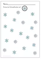Vorschau - Arbeitsblätter - Graphomotorik: Schneeflocken einkreisen und verbinden - Seite 1