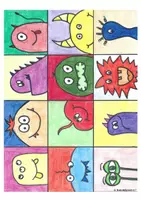 Vorschau - Mal- und Bastelvorlagen - Kunststunde: Die Monstertapete (A3/A4) - Deckblatt