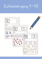 Vorschau - Arbeitsblätter - Zahlen von 1-10 üben, schreiben, abzählen, einkreisen - Deckblatt