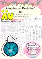 Vorschau - Arbeitsblätter - Arbeitsblätter äu Druckschrift, Buchstabeneinführung, DaZ, Deutsch - Deckblatt