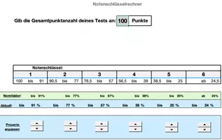 Vorschau - Test - Notenschlüssel Rechner - einfach und schnell - Deckblatt
