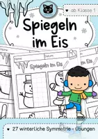 Vorschau - Arbeitsblätter - Spiegeln im Eis | Winterliche Symmetrie - Übungen ab Klasse 1 - Deckblatt