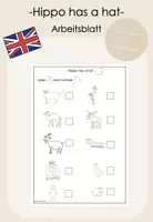 Vorschau - Arbeitsblätter - Hippo has a hat - MATERIALPAKET - Deckblatt