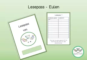 Vorschau - Aufgabenkarten - Lesepass Eule - Deckblatt