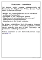 Vorschau - Arbeitsblätter - Körperformen - Arbeitsblätter und Bildkarten - Seite 1