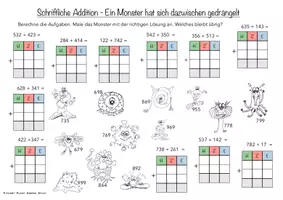 Vorschau - Arbeitsblätter - Schriftliche Addition und Subtraktion - mit/ohne Übertrag - Seite 2