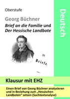 Vorschau - Klassenarbeiten - Klausur mit EHZ - Georg Büchner - Brief an die Familie - Sachtextanalyse - Hessischer Landbote - Deckblatt