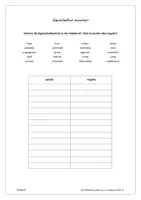 Vorschau - Arbeitsblätter - Eigenschaftswörter sortieren (mit Lösung) - Deckblatt