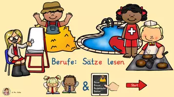 Vorschau - Unterrichtsreihen - Lesen lernen Deutsch DaZ Berufe - interaktive PDF - Deckblatt