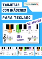 Vista previa - Hojas de trabajo - Musica 🎶 Tarjetas con imágenes para teclado 🎹 SI bemol MAYOR - Portada