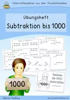 Vorschau - Arbeitsblätter - Übungsheft: Subtraktion bis 1000 (Selbstlernheft) - Deckblatt
