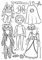 Vorschau - Arbeitsblätter - Ausmalbilder/Bastelvorlagen Anziehpuppen "Fasching & Karneval" - Seite 1