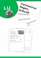 Vorschau - Arbeitsblätter - Coronavirus: Regeln heute und Vorstellungen von der Zukunft - Deckblatt