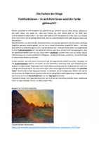 Vorschau - Arbeitsblätter - Funktionen und Wirkungen von FARBE (Kunst) - Deckblatt