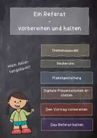 Vorschau - Arbeitsblätter - Heft: "Ein Referat" - Von der Vorbereitung bis zum Vortrag - Deckblatt